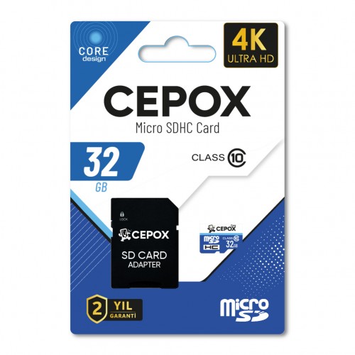 Cepox Core 32GB Hafıza Kartı | 2.0 | Class 10