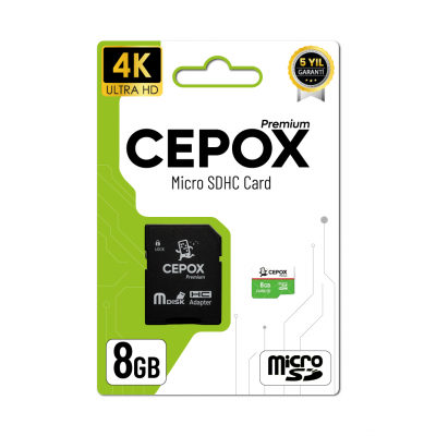 Cepox 8GB Hafıza Kartı | Class 10  | 4K Ultra HD