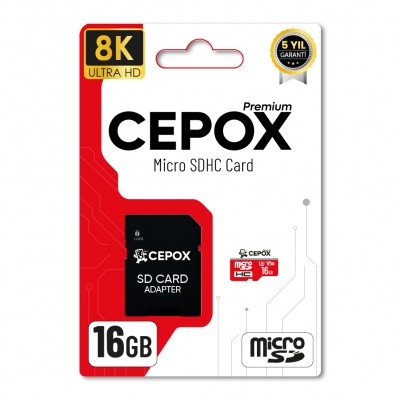 Cepox 16GB Hafıza Kartı | 3.0 | 8K Ultra HD