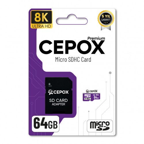 Cepox 64GB Hafıza Kartı | 3.0 | 8K Ultra HD